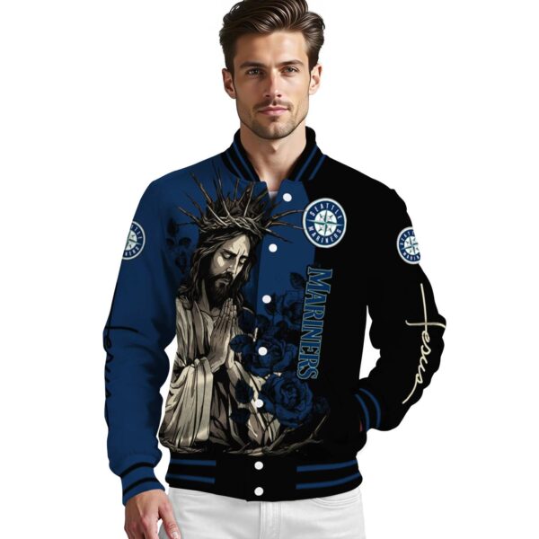 seattle mariners hands in prayer navy blue black jacket high quality
