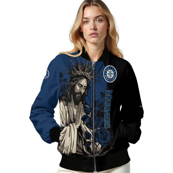 seattle mariners hands in prayer navy blue black jacket latest model