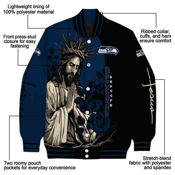 seattle seahawks hands in prayer blue black jacket new arrival