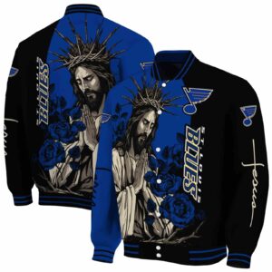 st louis blues hands in prayer blue black jacket fashion forward