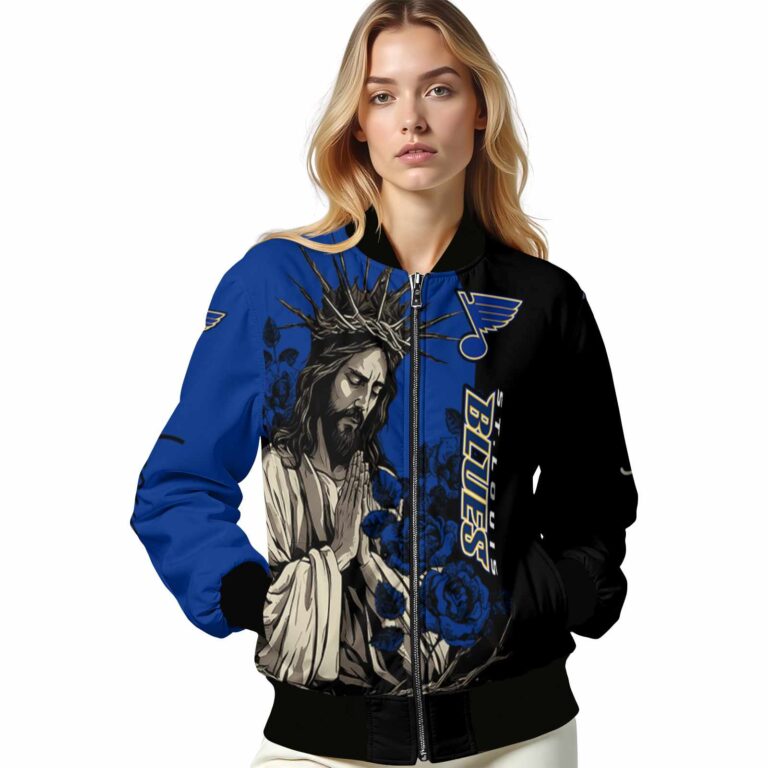st louis blues hands in prayer blue black jacket latest model