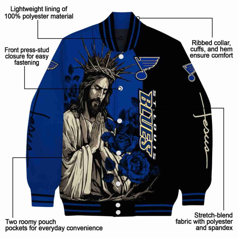 st louis blues hands in prayer blue black jacket new arrival