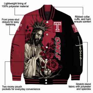 temple owls hands in prayer red black jacket new arrival