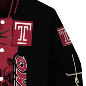 temple owls hands in prayer red black jacket premium grade