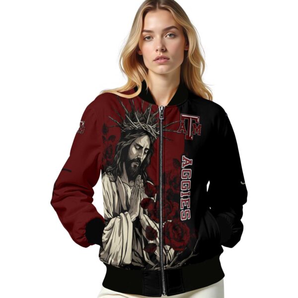 texas am aggies hands in prayer maroon black jacket latest model