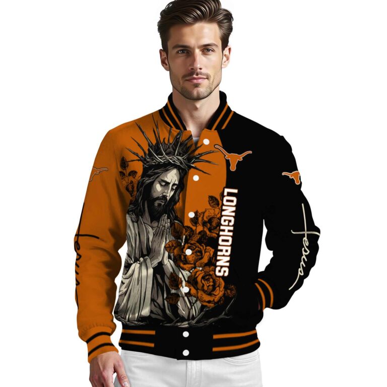 texas longhorns hands in prayer orange black jacket high quality