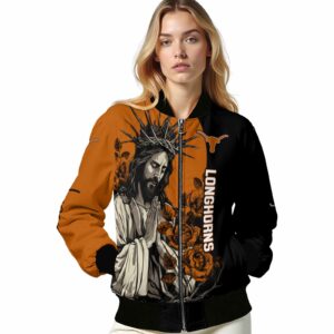 texas longhorns hands in prayer orange black jacket latest model