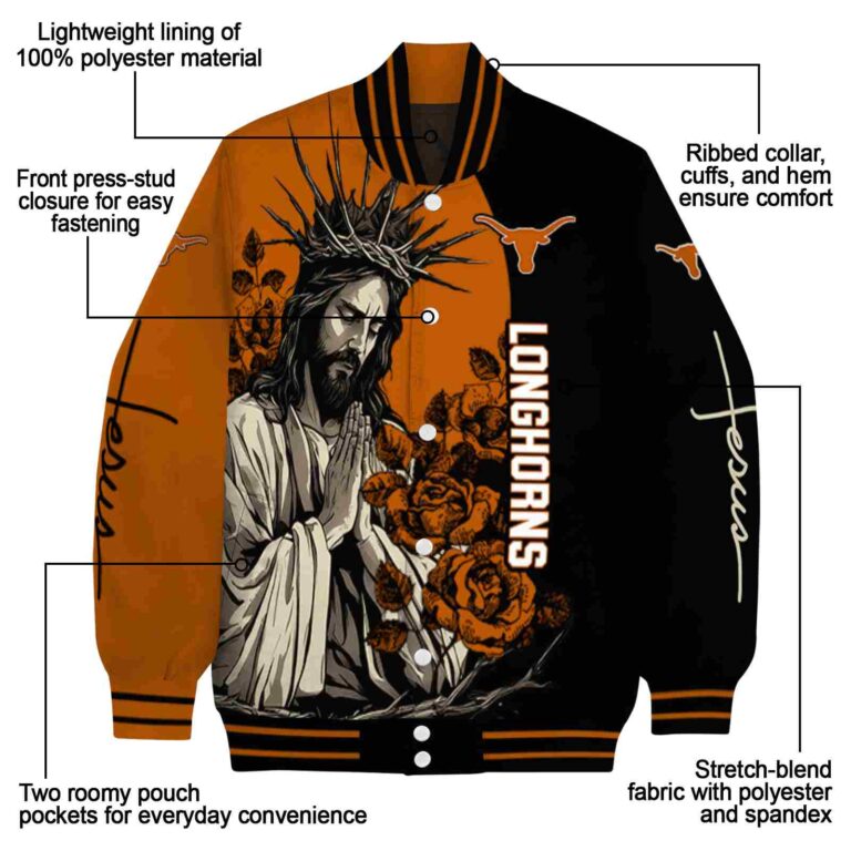texas longhorns hands in prayer orange black jacket new arrival