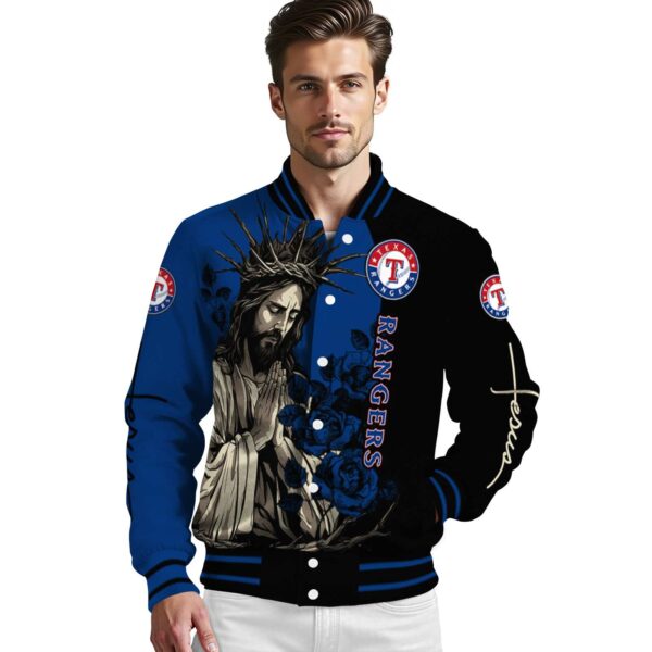 texas rangers hands in prayer blue black jacket high quality