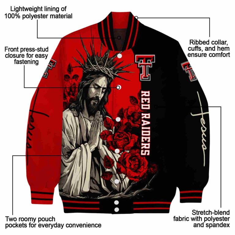 texas tech red raiders hands in prayer red black jacket new arrival