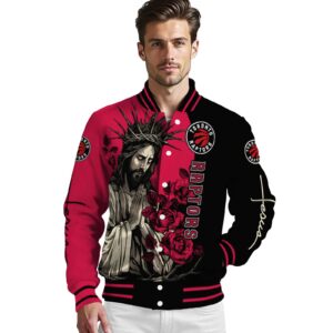 toronto raptors hands in prayer red black jacket high quality