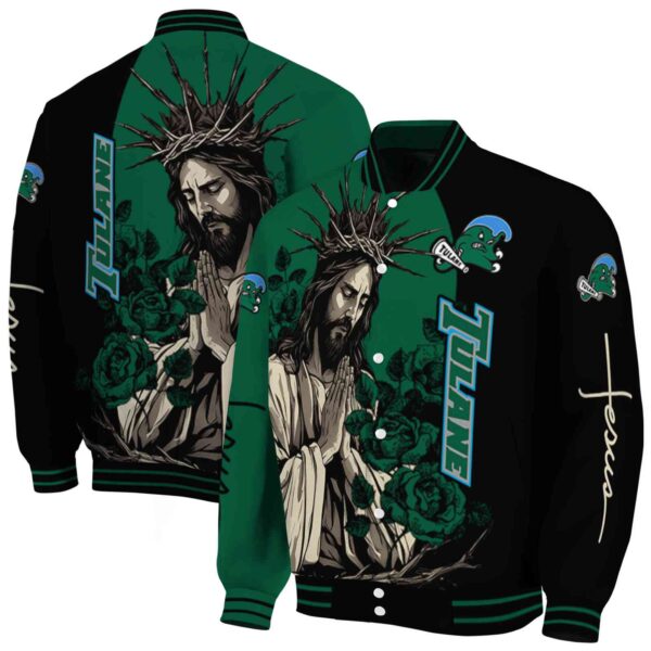 tulane green wave hands in prayer green black jacket fashion forward