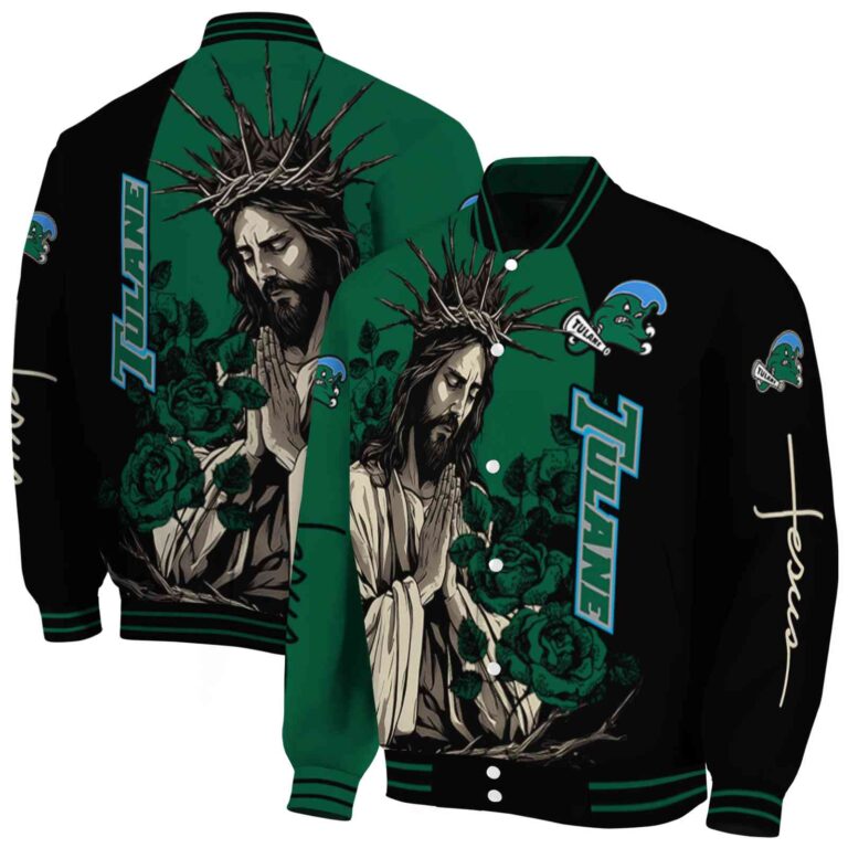 tulane green wave hands in prayer green black jacket fashion forward