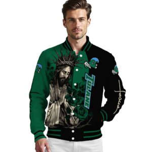 tulane green wave hands in prayer green black jacket high quality
