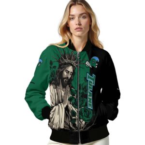tulane green wave hands in prayer green black jacket latest model