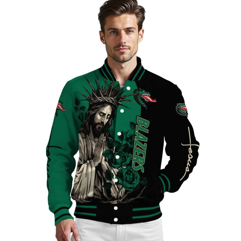 uab blazers hands in prayer green black jacket high quality