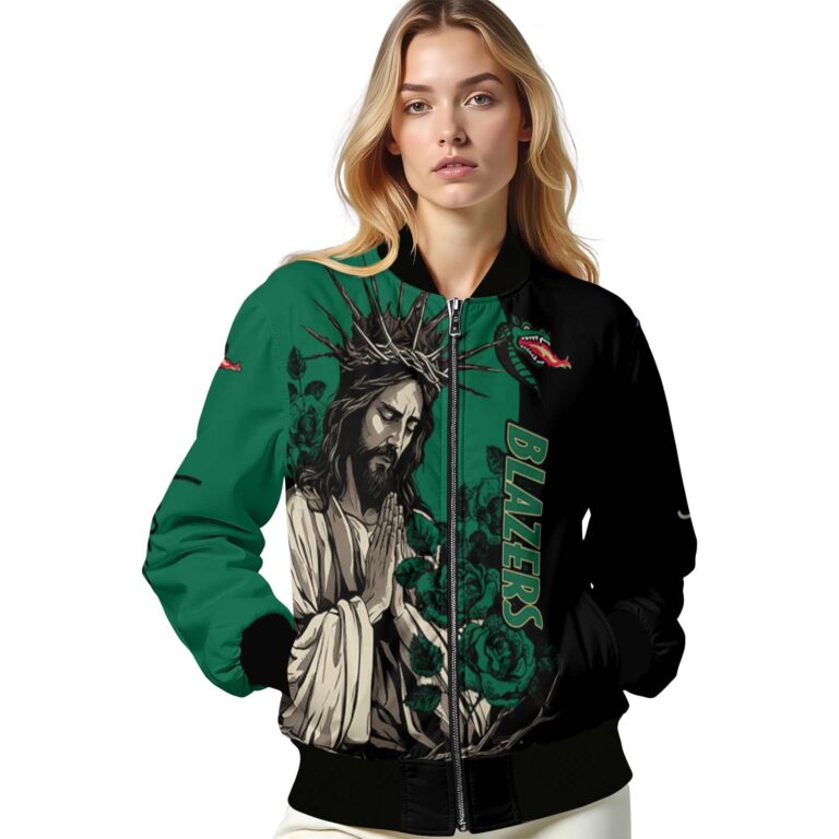 uab blazers hands in prayer green black jacket latest model
