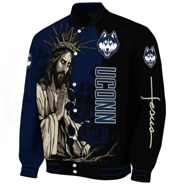 uconn huskies hands in prayer blue black jacket best selling
