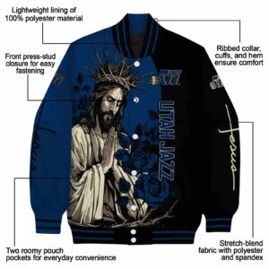 utah jazz hands in prayer navy black jacket new arrival