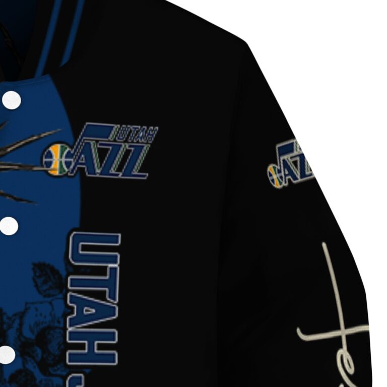 utah jazz hands in prayer navy black jacket premium grade