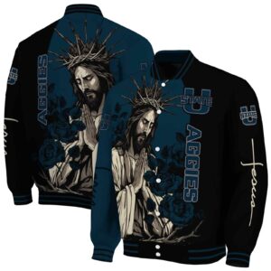 utah state aggies hands in prayer navy black jacket fashion forward
