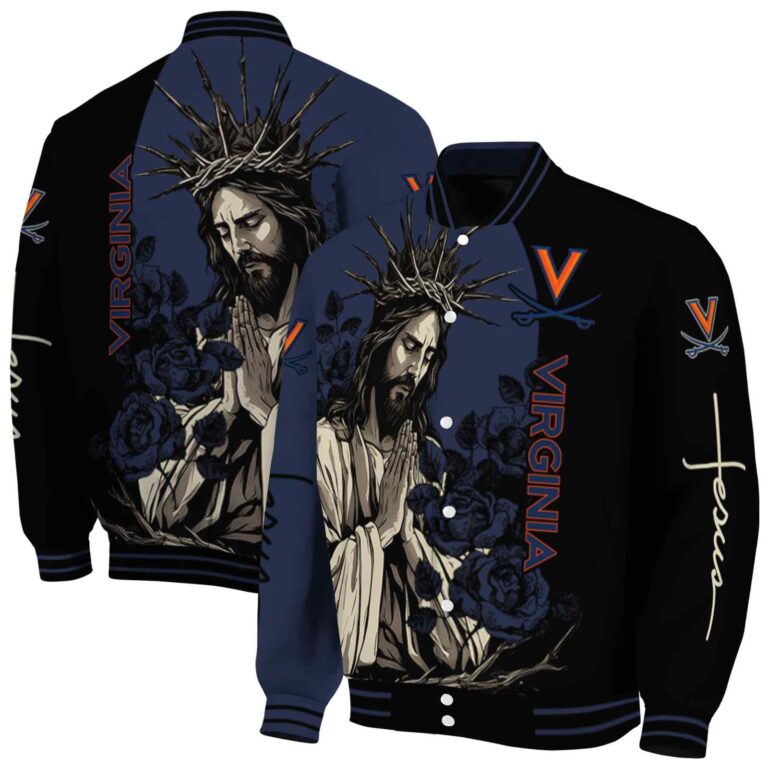 virginia cavaliers hands in prayer blue black jacket fashion forward