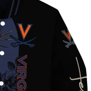 virginia cavaliers hands in prayer blue black jacket premium grade