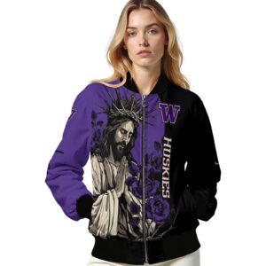 washington huskies hands in prayer purple black jacket latest model