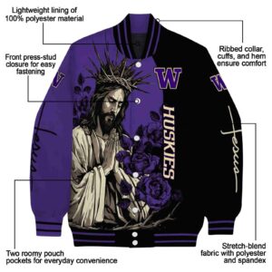 washington huskies hands in prayer purple black jacket new arrival