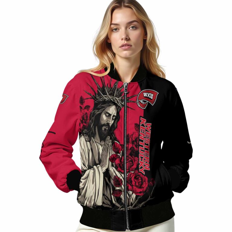 western kentucky hilltoppers hands in prayer red black jacket latest model