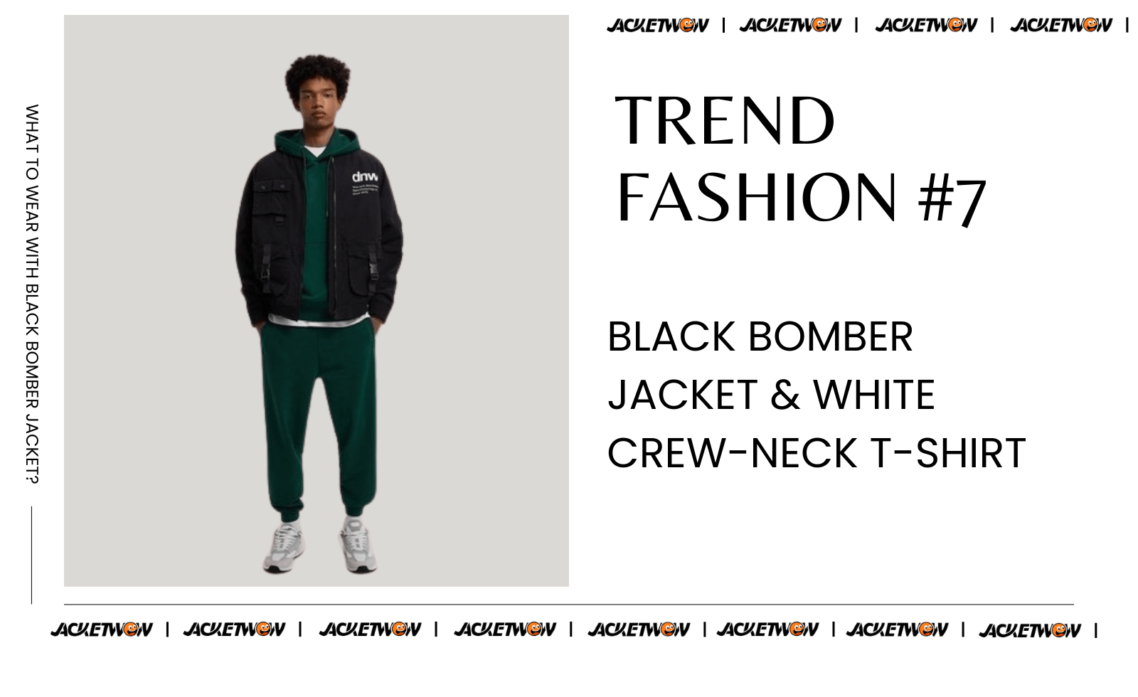 what to wear with black bomber jacket 11 White Crew-Neck T-Shirt