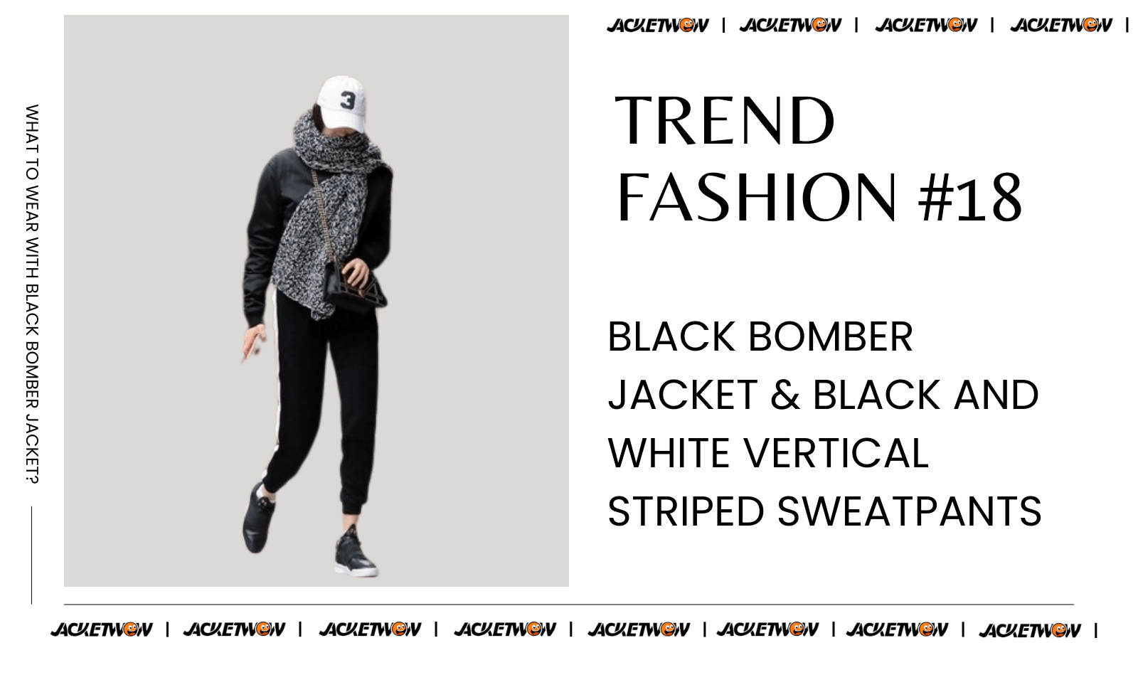 what to wear with black bomber jacket 12 Black And White Vertical Striped Sweatpants