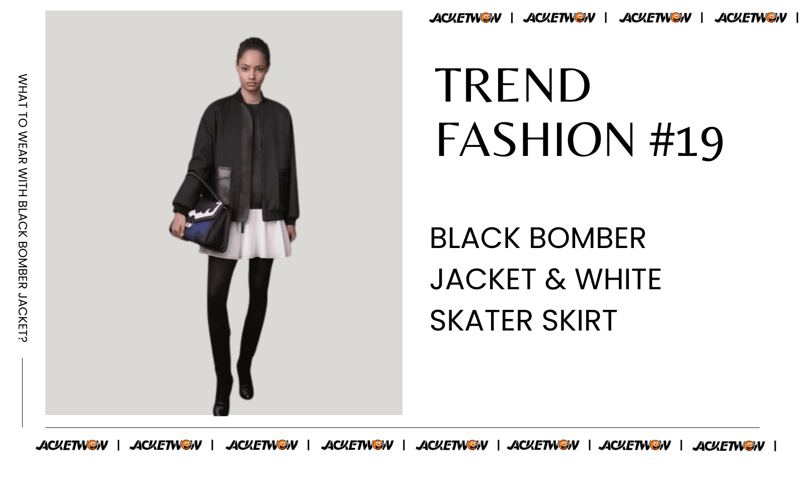 what to wear with black bomber jacket 7 White Skater Skirt