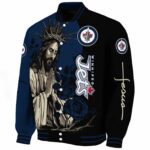 winnipeg jets hands in prayer blue black jacket best selling