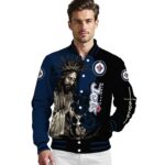 winnipeg jets hands in prayer blue black jacket best selling