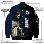 winnipeg jets hands in prayer blue black jacket best selling