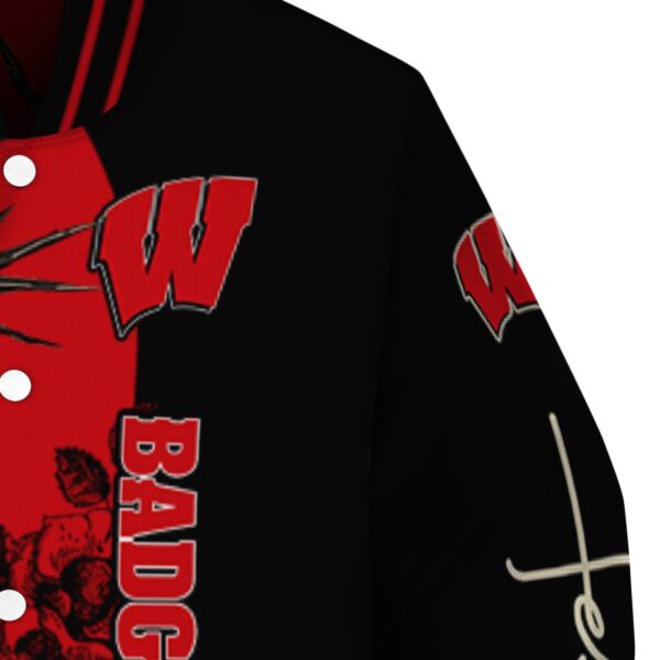 wisconsin badgers hands in prayer red black jacket premium grade