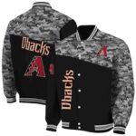 Arizona Diamondbacks Camo Patchwork Black Jacket