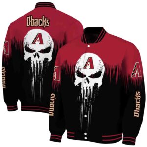 Arizona Diamondbacks Punisher Skull Red Black White Jacket