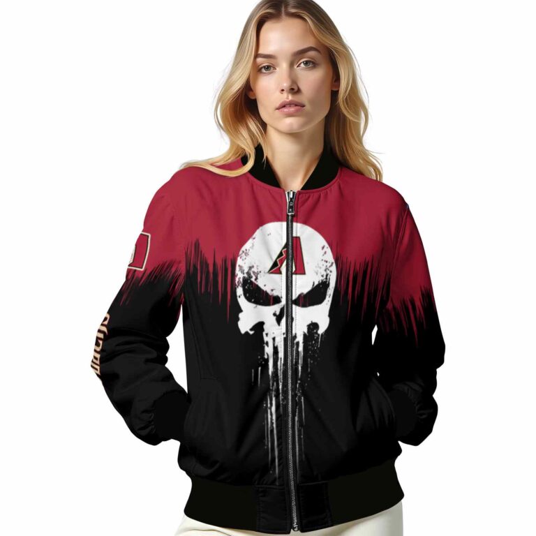 Arizona Diamondbacks Punisher Skull Red Black White Jacket