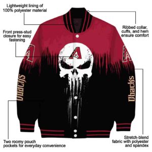 Arizona Diamondbacks Punisher Skull Red Black White Jacket