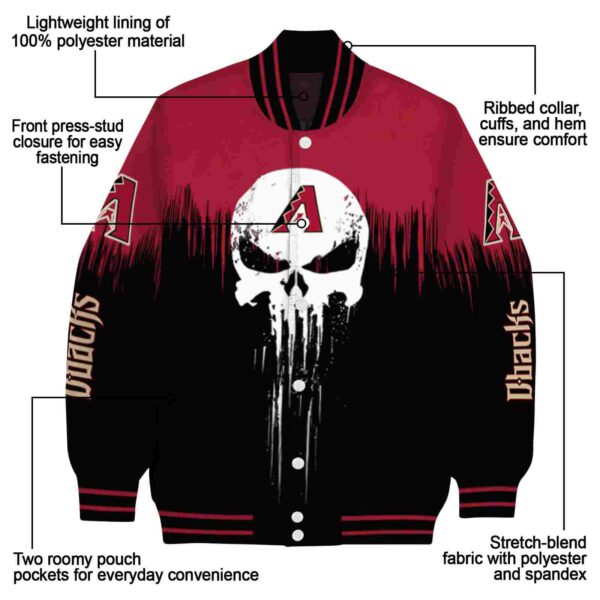 Arizona Diamondbacks Punisher Skull Red Black White Jacket