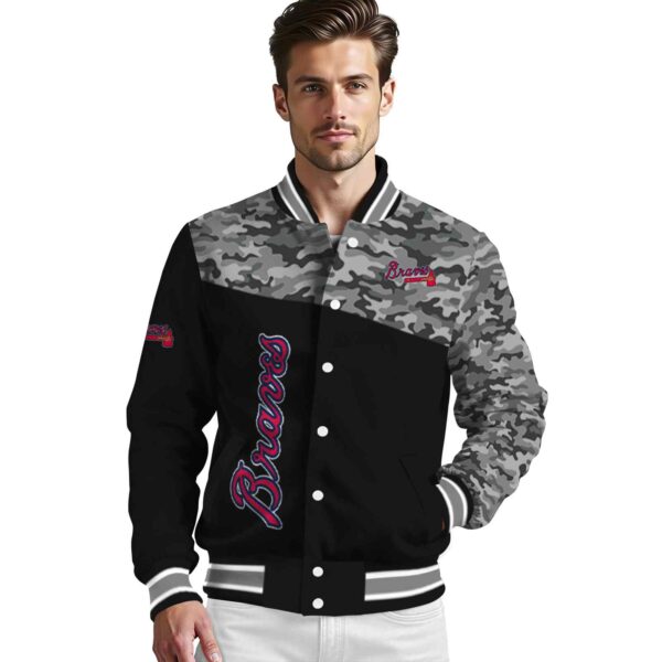 Atlanta Braves Camo Patchwork Black Jacket