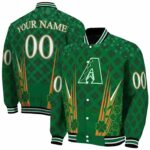 Personalized Arizona Diamondbacks Shamrock Pattern Green Jacket