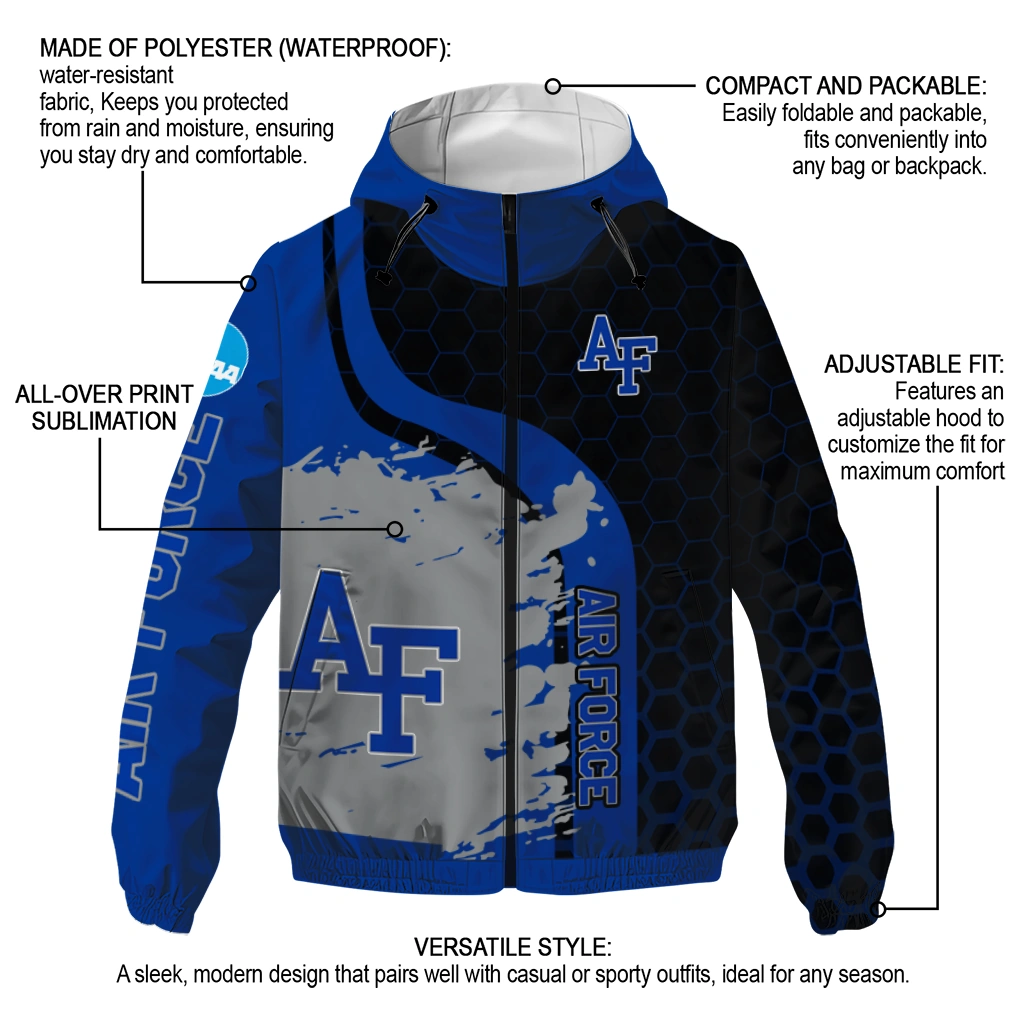 air force falcons grid streak blue black windbreaker jacket new arrival air force falcons grid streak blue black windbreaker jacket new arrival