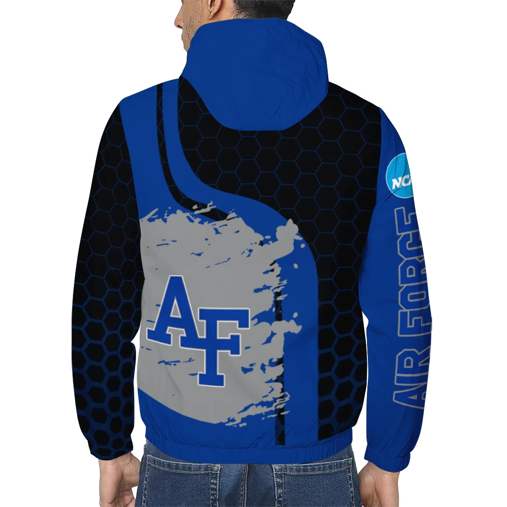 air force falcons grid streak blue black windbreaker jacket trendy air force falcons grid streak blue black windbreaker jacket trendy