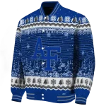 air force falcons snowy pines blue varsity jacket best selling
