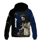 akron zips jesus roses blue black windbreaker jacket best selling