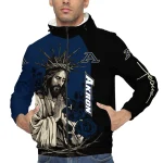 akron zips jesus roses blue black windbreaker jacket best selling