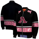 akron zips pink ribbon black pink bomber jacket best selling